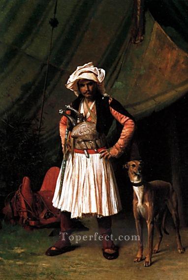 BashiBazouk et son chien Orientation grecque arabe Jean Leon Gerome Peintures à l'huile